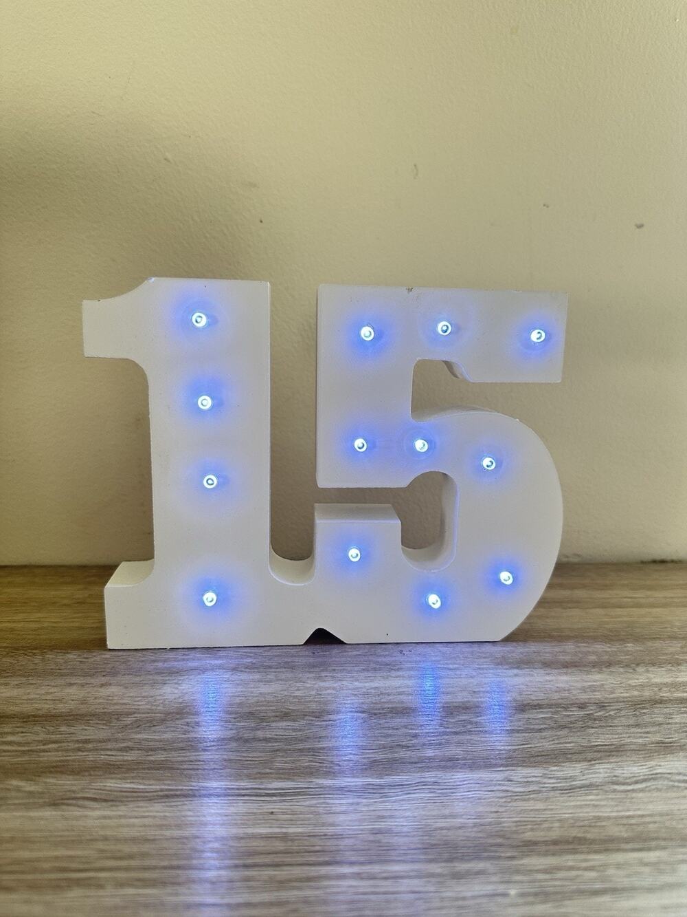 15 Quince Birthday Decoration LED Light Up Sign Centerpiece Table Decor